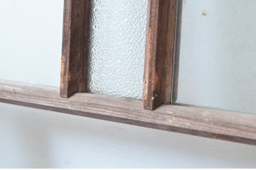 アンティーク建具　大正ロマン　古い木味が魅力的なガラス戸4枚セット(引き戸)(R-080908)