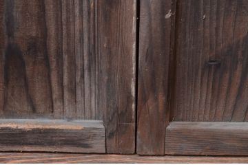 アンティーク建具　大正ロマン　古い木味が魅力的なガラス戸4枚セット(引き戸)(R-080908)