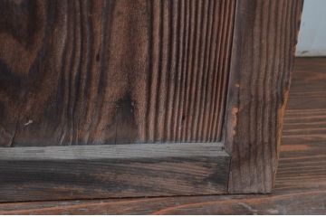 アンティーク建具　大正ロマン　古い木味が魅力的なガラス戸4枚セット(引き戸)(R-080908)
