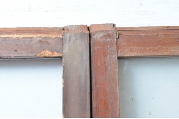アンティーク建具　大正ロマン　古い木味が魅力的なガラス戸4枚セット(引き戸)(R-080908)