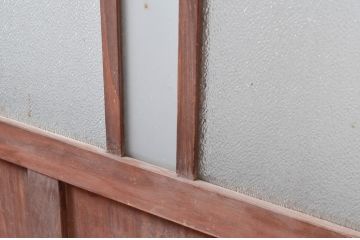 アンティーク建具　大正ロマン　古い木味が魅力的なガラス戸4枚セット(引き戸)(R-080908)