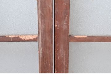 アンティーク建具　大正ロマン　古い木味が魅力的なガラス戸4枚セット(引き戸)(R-080908)