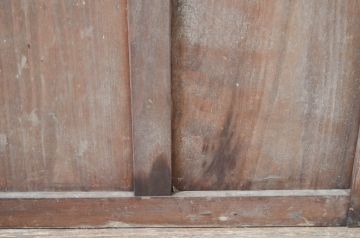 アンティーク建具　大正ロマン　古い木味が魅力的なガラス戸4枚セット(引き戸)(R-080908)