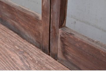 アンティーク建具　木の風合いが味わい深いシンプルなガラス戸4枚セット(引き戸)(R-080909)