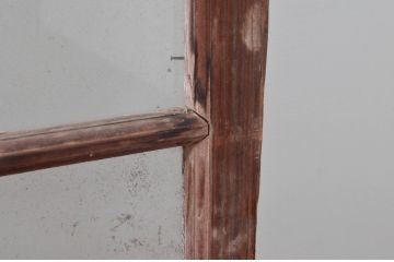 アンティーク建具　木の風合いが味わい深いシンプルなガラス戸4枚セット(引き戸)(R-080909)