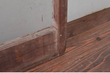 アンティーク建具　木の風合いが味わい深いシンプルなガラス戸4枚セット(引き戸)(R-080909)