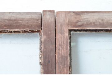 アンティーク建具　木の風合いが味わい深いシンプルなガラス戸4枚セット(引き戸)(R-080909)
