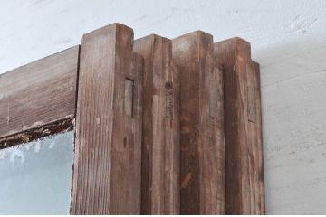 アンティーク建具　木の風合いが味わい深いシンプルなガラス戸4枚セット(引き戸)(R-080909)