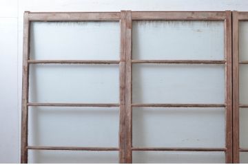 アンティーク建具　ノスタルジックな雰囲気あふれる幅狭ガラス戸4枚セット(引き戸)(R-080910)