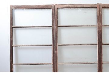 アンティーク建具　ノスタルジックな雰囲気あふれる幅狭ガラス戸4枚セット(引き戸)(R-080910)