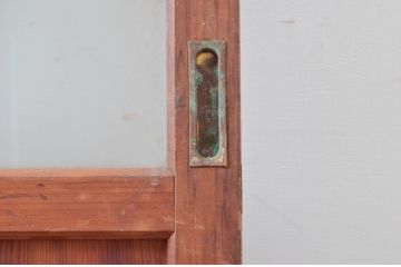 アンティーク建具　大正ロマン　温かみのある木味が魅力のガラス戸2枚セット(引き戸)(R-080911)