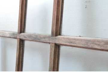 アンティーク建具　古い木味が趣のあるガラス戸2枚(引き戸)(R-08912)