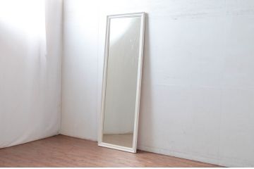 中古　特注　オーダー製作　ペイント仕上げ限定　シンプルなデザインが取り入れやすいミラー(姿見、壁掛け鏡、ウォールミラー)(R-080914)