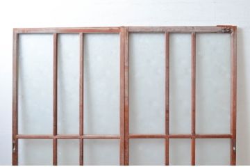 アンティーク建具　昭和レトロな雰囲気にぴったり!温かみを感じるガラス戸2枚セット(引き戸)(R-080916)