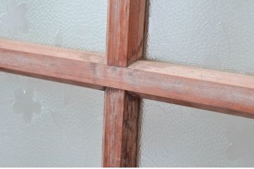 アンティーク建具　昭和レトロな雰囲気にぴったり!温かみを感じるガラス戸2枚セット(引き戸)(R-080916)