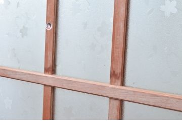 アンティーク建具　昭和レトロな雰囲気にぴったり!温かみを感じるガラス戸2枚セット(引き戸)(R-080916)