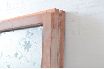 アンティーク建具　昭和レトロな雰囲気にぴったり!温かみを感じるガラス戸2枚セット(引き戸)(R-080916)