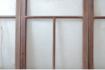 アンティーク建具　大振りサイズ!!　店舗用　古い商店の大判ガラス戸3枚セット(幅広ガラス戸、引き戸)(R-080917)