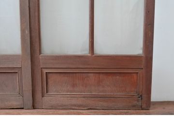 アンティーク建具　大振りサイズ!!　店舗用　古い商店の大判ガラス戸3枚セット(幅広ガラス戸、引き戸)(R-080917)