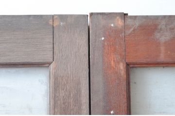アンティーク建具　大振りサイズ!!　店舗用　古い商店の大判ガラス戸3枚セット(幅広ガラス戸、引き戸)(R-080917)