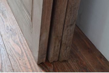 アンティーク建具　大振りサイズ!!　店舗用　古い商店の大判ガラス戸3枚セット(幅広ガラス戸、引き戸)(R-080917)