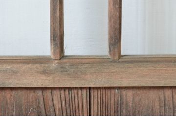 アンティーク建具　素朴な木味が魅力のガラス戸4枚セット(引き戸)(R-080918)