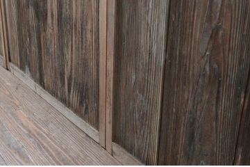 アンティーク建具　素朴な木味が魅力のガラス戸4枚セット(引き戸)(R-080918)