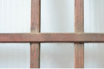 アンティーク建具　素朴な木味が魅力のガラス戸4枚セット(引き戸)(R-080918)