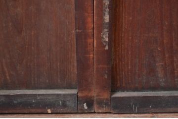 アンティーク建具　素朴な木味が魅力のガラス戸4枚セット(引き戸)(R-080918)
