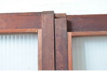 アンティーク建具　素朴な木味が魅力のガラス戸3枚セット(引き戸)(R-080919)