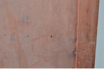 アンティーク建具　時を経た風合いが楽しめるシンプルな薄型蔵戸1枚(引き戸、玄関戸)(R-080921)