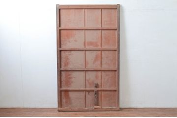 アンティーク建具　時を経た風合いが楽しめるシンプルな薄型蔵戸1枚(引き戸、玄関戸)(R-080921)