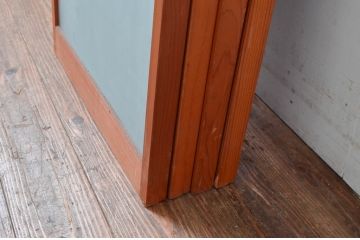 アンティーク建具　松・鶴　縁起物の彫刻が魅力的な片面ガラスの書院戸4枚セット(窓、引き戸、ガラス戸)(R-080924)