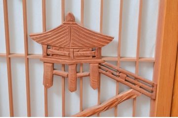 アンティーク建具　大胆かつ繊細な彫刻が美しい障子付き書院戸4枚セット(窓、引き戸、障子戸)(R-080925)