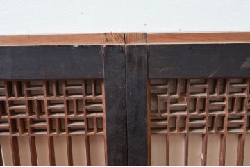 アンティーク建具　時代物!!　上作作り!!上質な和の空間を演出する組子入り書院戸4枚セット(引き戸、障子戸、窓)(R-080926)