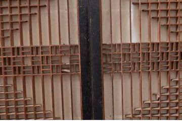アンティーク建具　時代物!!　上作作り!!上質な和の空間を演出する組子入り書院戸4枚セット(引き戸、障子戸、窓)(R-080926)