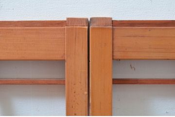 アンティーク建具　花　和の情緒溢れる組子入り障子窓2枚セット(引き戸、障子戸)(R-080927)