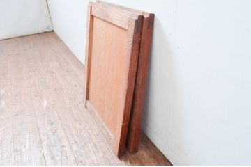 アンティーク建具　欅(ケヤキ)材　タモ材　経年を感じさせる木味が魅力の板戸窓2枚セット(引き戸)(R-080929)