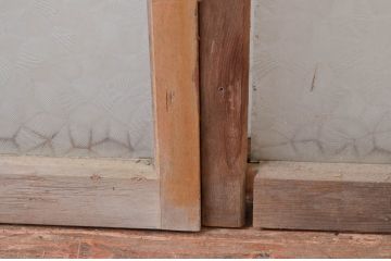 アンティーク建具　レトロな雰囲気が溢れるガラス窓2枚セット(引き戸、ガラス戸)(R-080931)