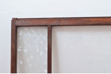アンティーク建具　レトロな雰囲気が溢れるガラス窓2枚セット(引き戸、ガラス戸)(R-080931)