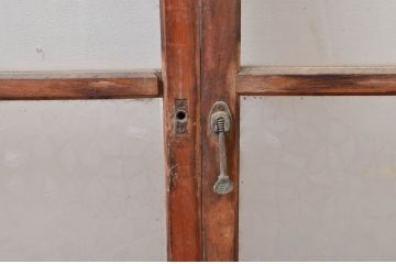 アンティーク建具　レトロな雰囲気が溢れるガラス窓2枚セット(引き戸、ガラス戸)(R-080931)