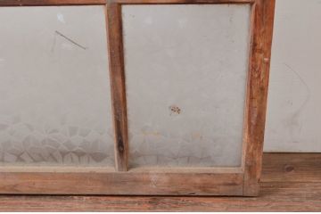 アンティーク建具　レトロな雰囲気が溢れるガラス窓2枚セット(引き戸、ガラス戸)(R-080931)