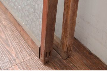 アンティーク建具　レトロな雰囲気が溢れるガラス窓2枚セット(引き戸、ガラス戸)(R-080931)