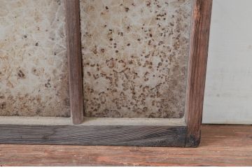 アンティーク建具　レトロな雰囲気が溢れるガラス窓2枚セット(引き戸、ガラス戸)(R-080932)