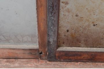 アンティーク建具　レトロな雰囲気が溢れるガラス窓2枚セット(引き戸、ガラス戸)(R-080932)