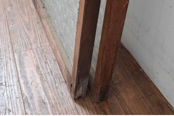 アンティーク建具　レトロな雰囲気が溢れるガラス窓2枚セット(引き戸、ガラス戸)(R-080932)