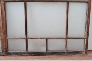 アンティーク建具　レトロな空間作りにおすすめなガラス窓2枚セット(引き戸、ガラス戸)(R-080933)