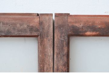 アンティーク建具　レトロな空間作りにおすすめなガラス窓2枚セット(引き戸、ガラス戸)(R-080933)
