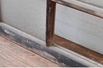 アンティーク建具　レトロな空間作りにおすすめなガラス窓2枚セット(引き戸、ガラス戸)(R-080933)