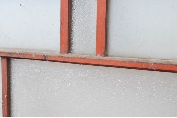 アンティーク建具　レトロな空間作りにおすすめなガラス窓2枚セット(引き戸、ガラス戸)(R-080933)